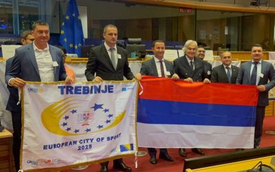 U Evropskom parlamentu u Briselu našem gradu uručeno priznanje „Evropski grad sporta 2025“